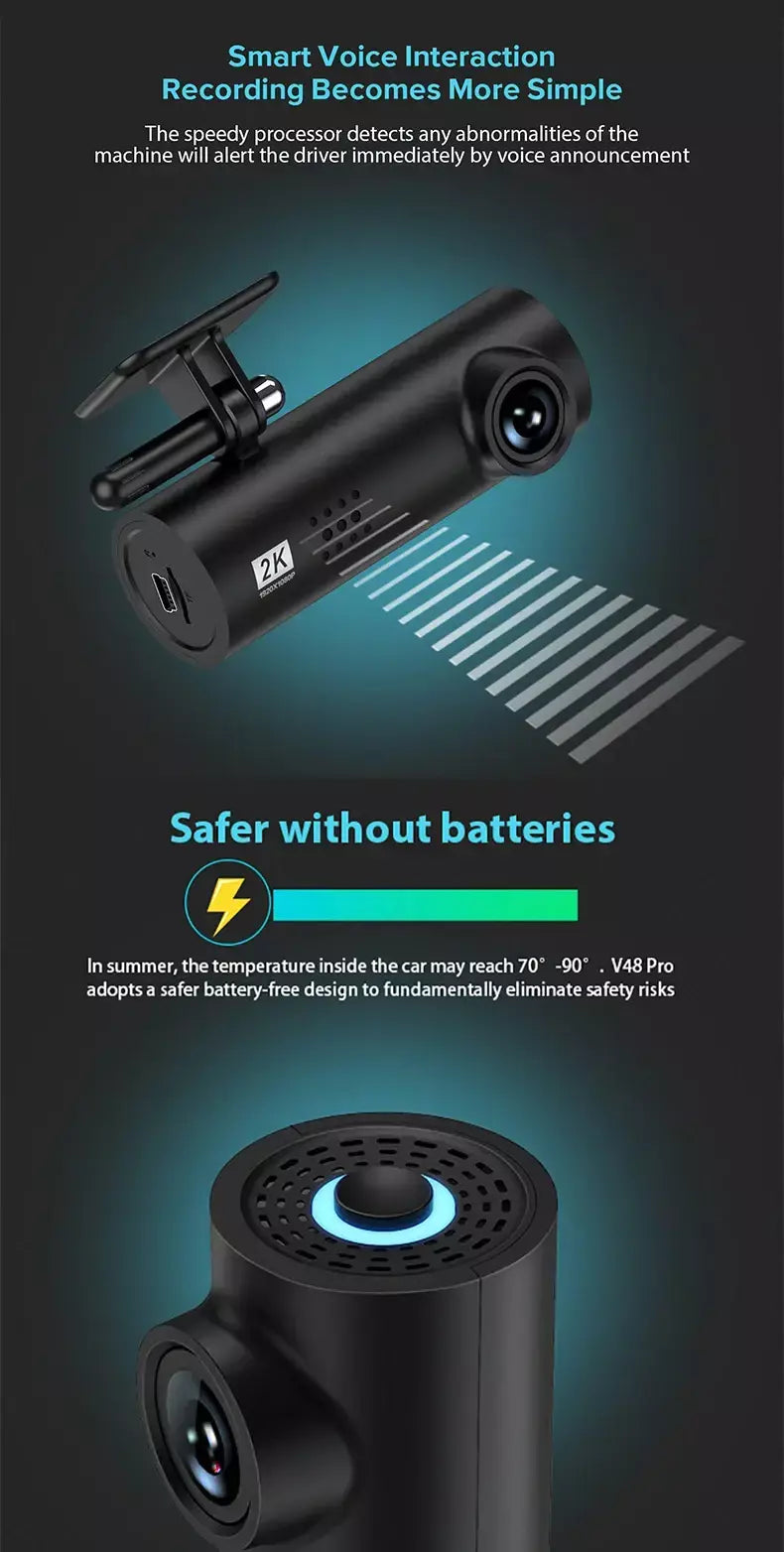 Dashcam para carro caixa preta gravadores de vídeo de condução 4k wifi mini câmera frontal traço cam 24h monitor estacionamento câmera gravação carro