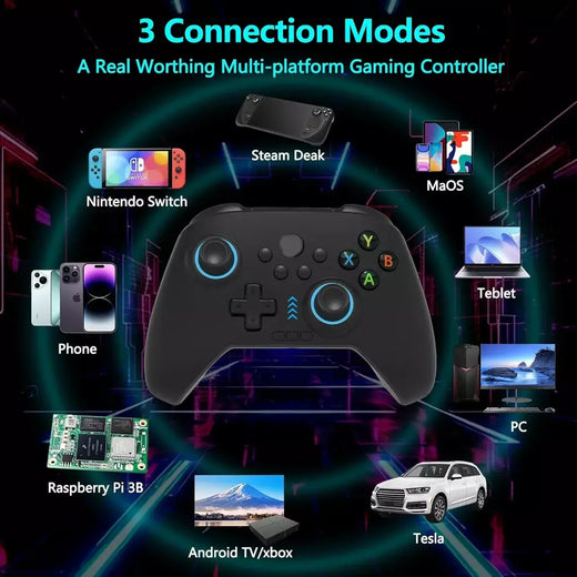 Controlador de interruptor/sem fio 2.4G com iluminação RGB/teclas de programação/joystick de corredor/obturador de corredor/vibração, gamepad Android