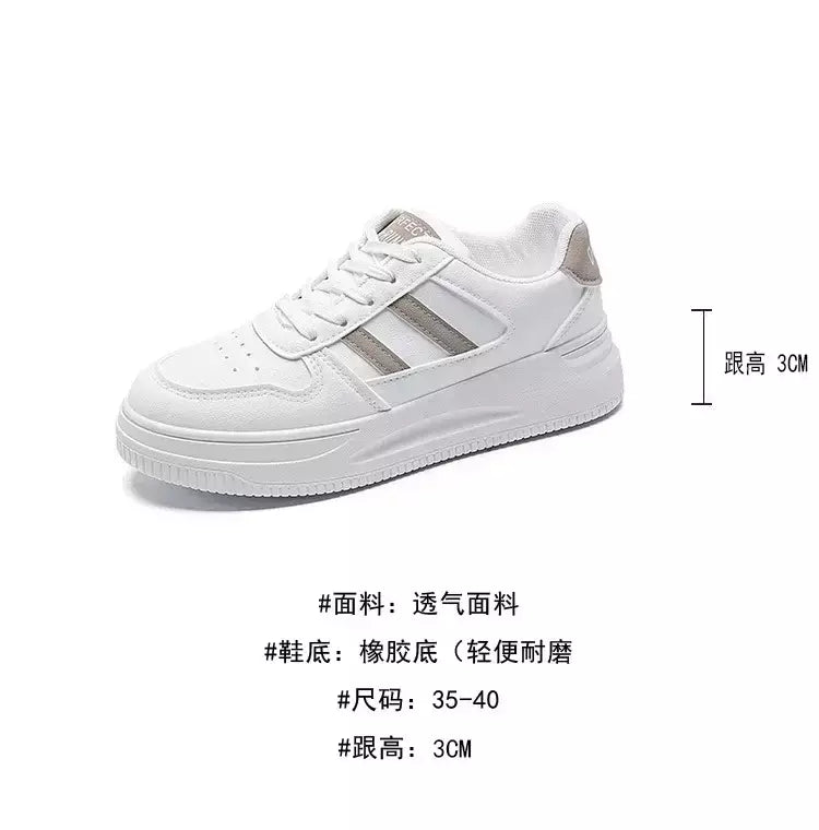 Calçado esportivo casual resistente ao desgaste para mulheres, tênis feminino respirável, sapatos brancos simples para senhora, novo, 2024
