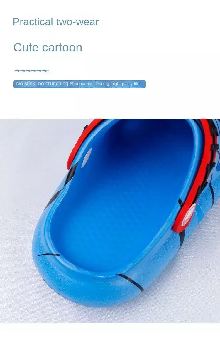 Disney chinelos infantis verão meninos spiderman chinelo antiderrapante buraco crianças sapatos de praia fundo macio criança casa chinelo