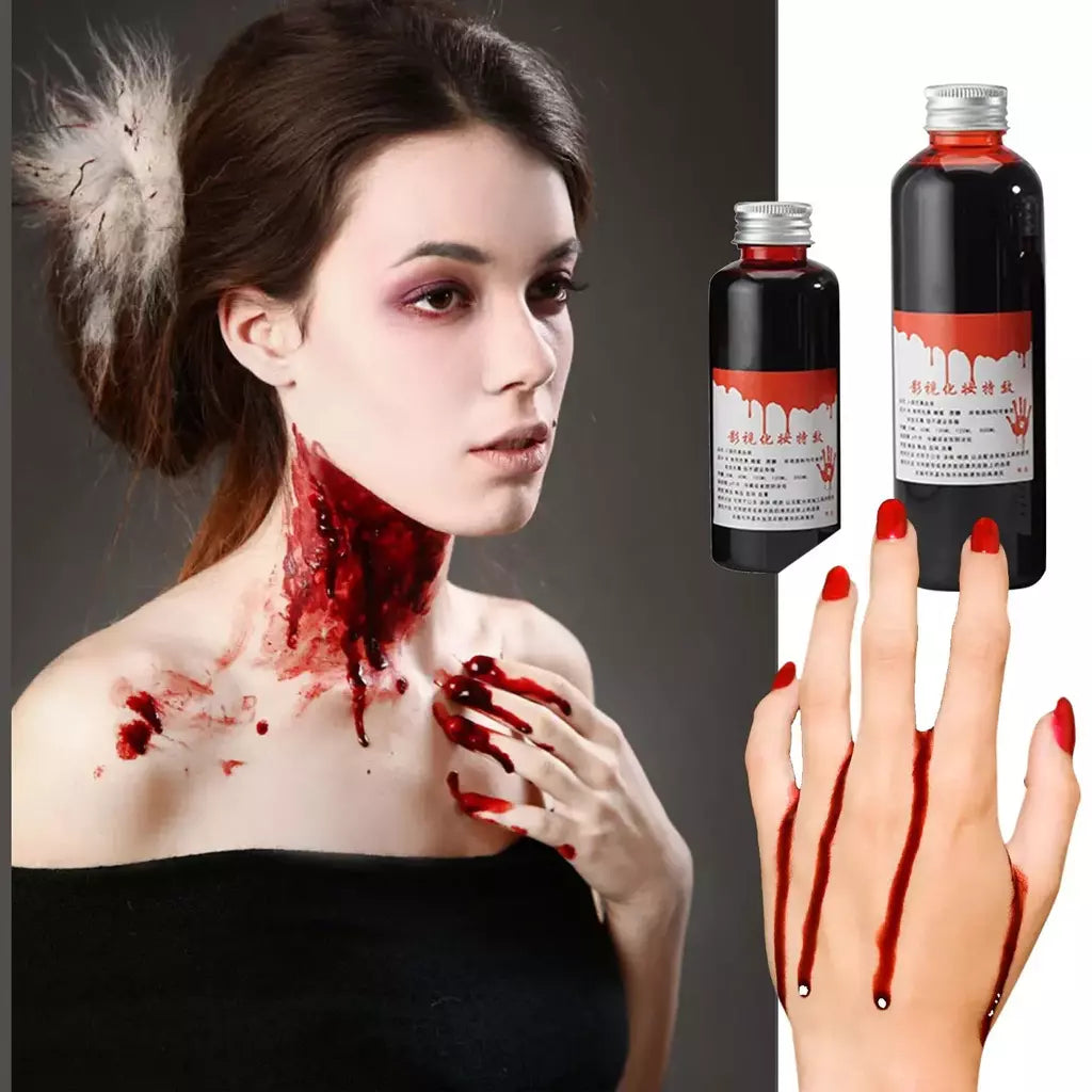 Cos ultra-realista sangue falso/simulações humano humano dentes hematofoiéticos/adereços vomitando comestível pulpbtmv halloween