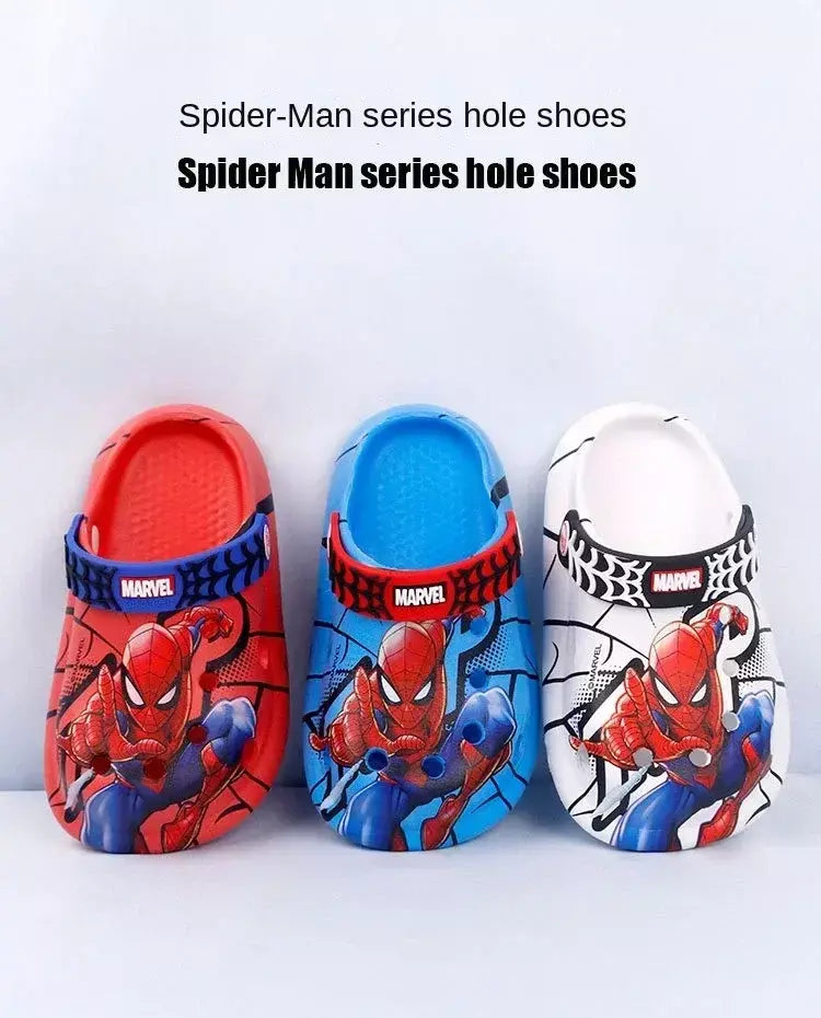 Disney chinelos infantis verão meninos spiderman chinelo antiderrapante buraco crianças sapatos de praia fundo macio criança casa chinelo