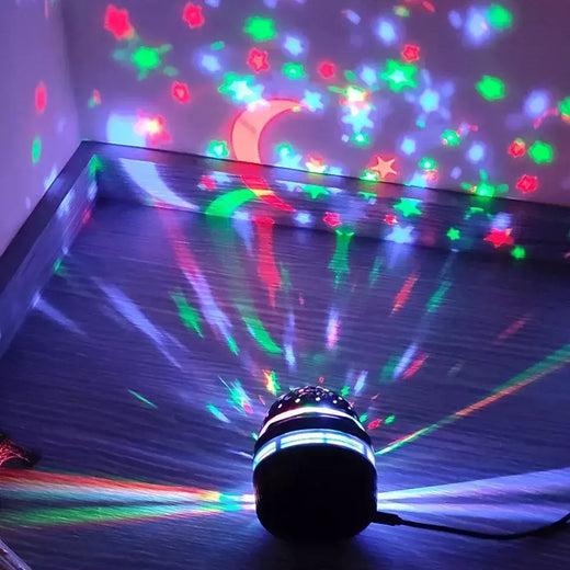 Lâmpada colorida do projetor USB, bola mágica giratória, céu estrelado, luz da noite conduzida, decoração do quarto, decoração do quarto, presentes das crianças
