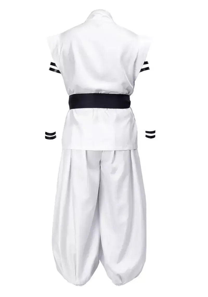 Dazcos ryomen sukuna traje branco kung fu terno com adesivos de tatuagem ryomen sukuna como megumi showdown cosplay traje conjunto completo