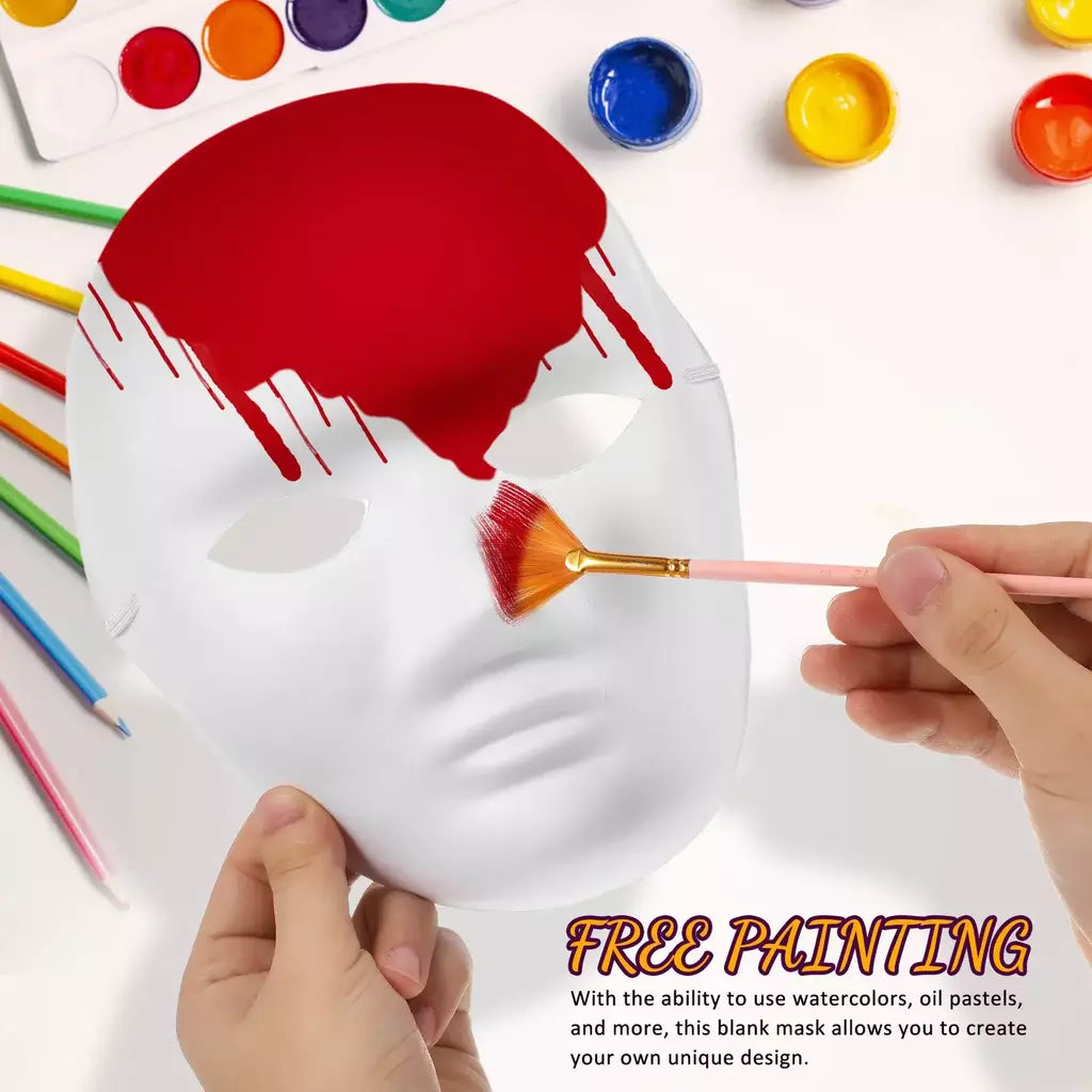 4 pçs máscaras faciais completas em branco branco para halloween cosplay festa artesanato encolher poros hidratante máscara facial fazer pele brilhante