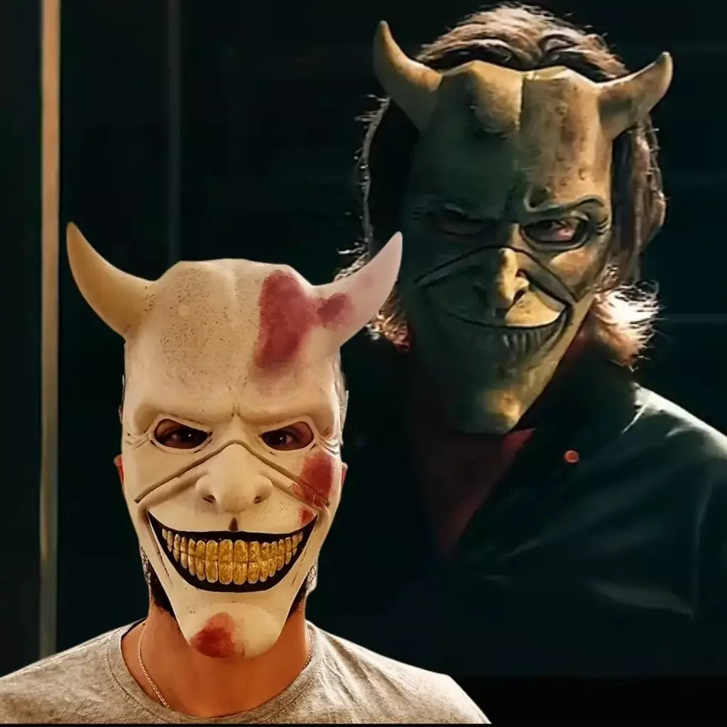 O telefone preto máscara de terror meia máscara facial assustador halloween masquerade festa cosplay traje adereços acessórios