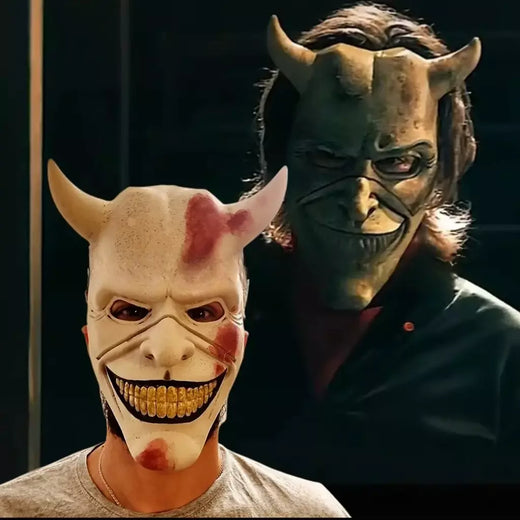 O telefone preto máscara de terror meia máscara facial assustador halloween masquerade festa cosplay traje adereços acessórios
