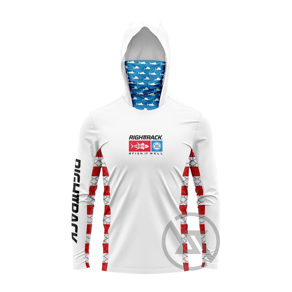 Vestuário colorido respirável Angling, RT Mask Hoodies, Vestuário de pesca, caça, escalada, camping, caminhadas Logos, UPF50 + UV, novo