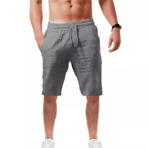 Respirável Shorts De Linho De Algodão dos homens, Calças Masculinas Verão, Calças Curtas de Cor Sólida, Fitness Streetwear, S-3XL