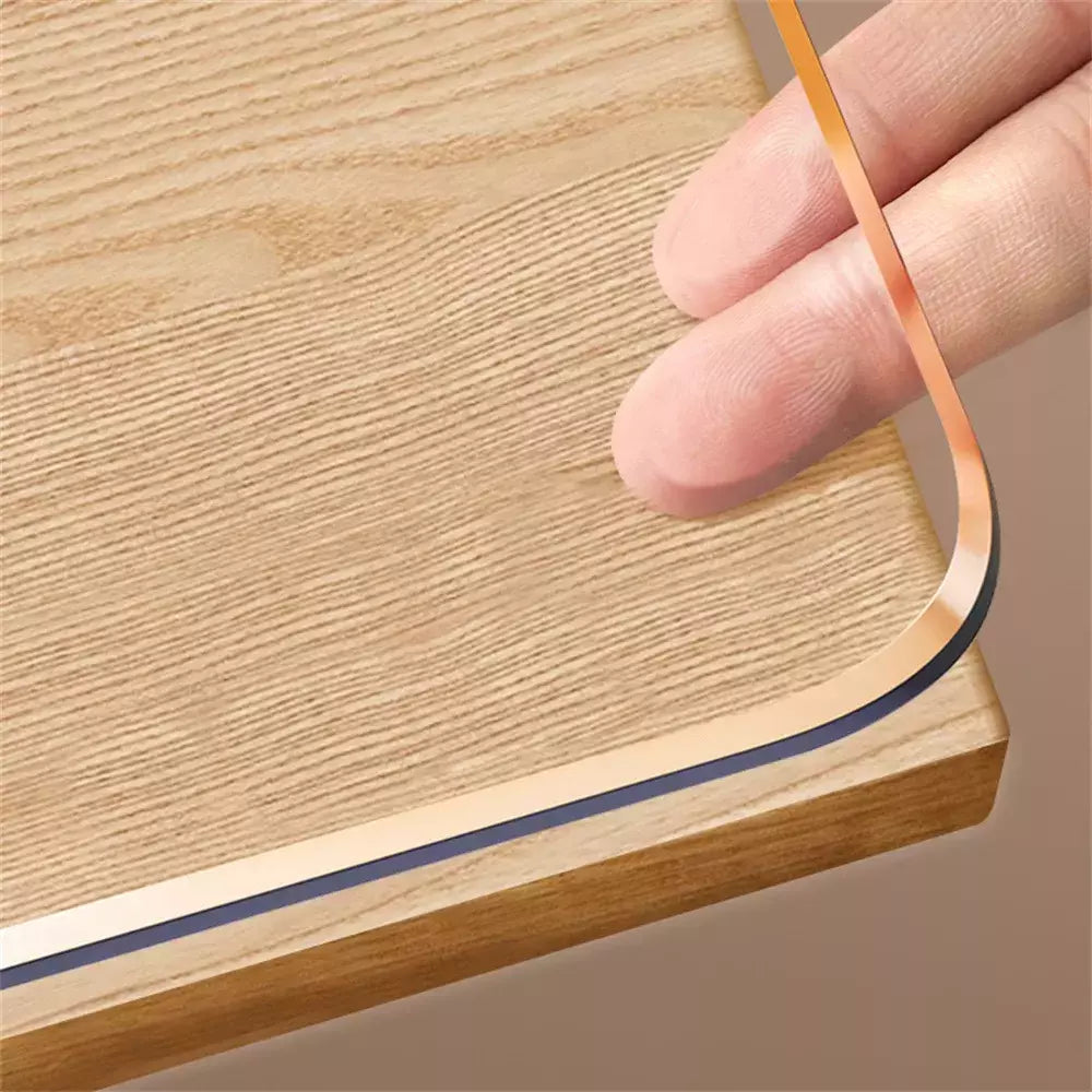 Toalha De Mesa De PVC Transparente Com Espessura, Resistente Ao Calor, Impermeável, Resistente A Óleo, Esteira De Mesa De Jantar, 1Pc