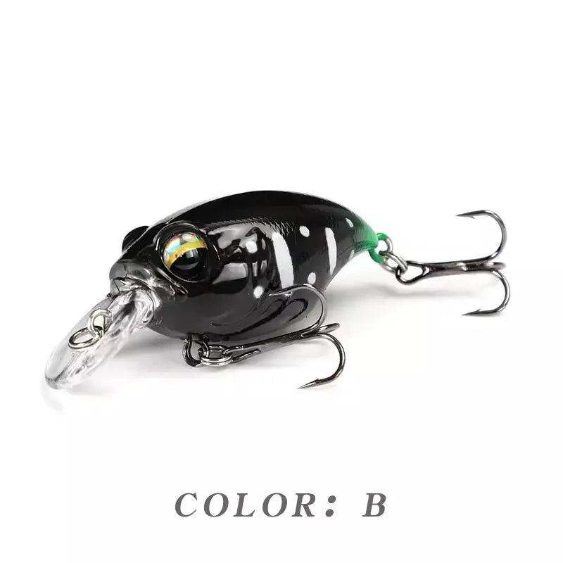 38mm 8g topwater mini crankbait isca de pesca flutuante wobbler isca dura artificial para pique walleye baixo plástico swimbait enfrentar