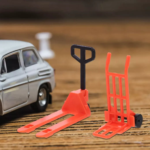 1 conjunto de mini empilhadeira brinquedo mini carrinho de mão plataforma carrinho brinquedo mini construção ferramentas móveis em miniatura carrinho de mão empilhadeira