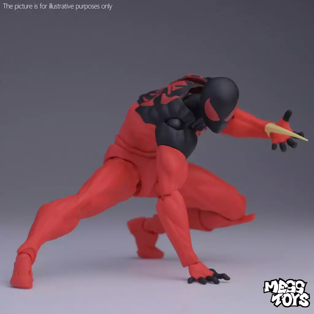 Novo messtooys spiderman figura ct brinquedos preto vermelho homem aranha estatueta bagunça brinquedos anime figura de ação estátua modelo presentes brinquedos do miúdo