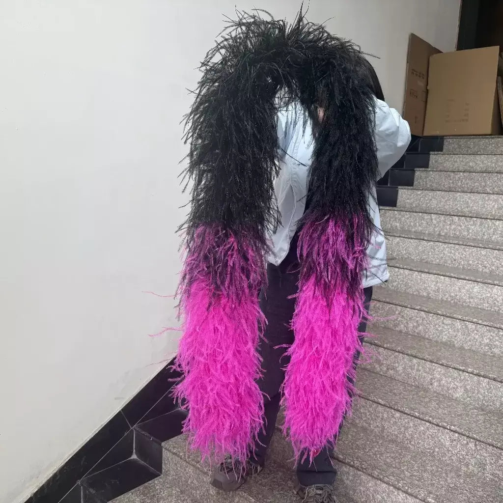 Boa de penas de avestruz arco-íris, 6/10/20 camadas, acessórios de festa fofos para mulheres, halloween, carnaval, cosplay, decoração de casamento, fantasia diy