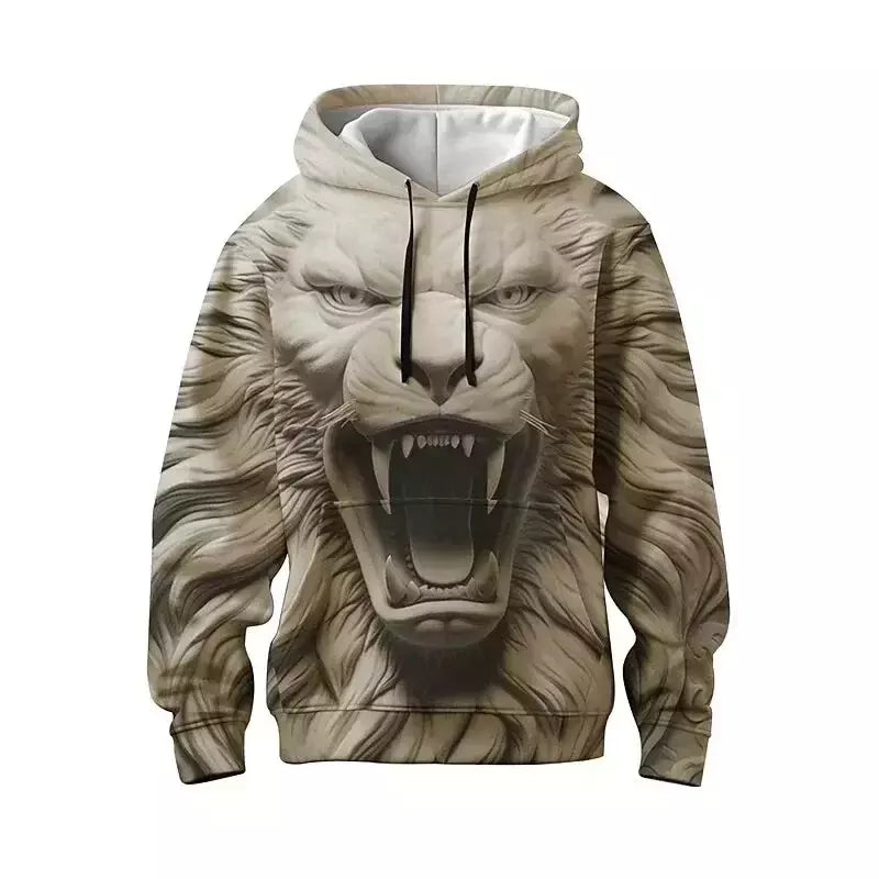 Moletom com capuz dragão estampado em 3D, pulôver casual, moletom de rua, roupas masculinas grandes, nova moda, outono e inverno