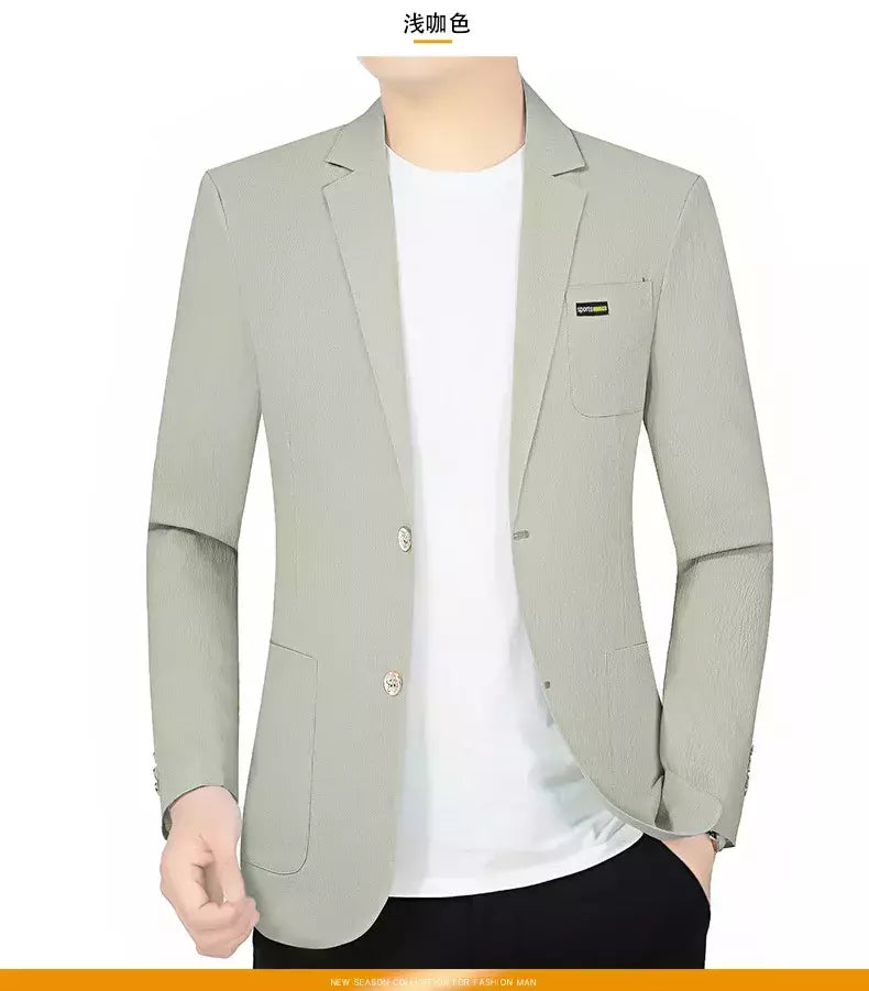 Blazers de negócios finos e respiráveis masculinos, casacos casuais, jaquetas de secagem rápida masculinas, alta qualidade, 4XL, verão, novo