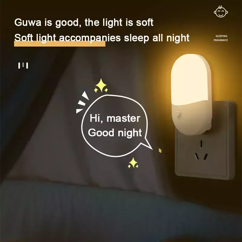 Lâmpada de cabeceira LED Mini Night Light, EU, EUA Plug, Proteção para os olhos, Uso para Quarto, Sala de estar, Alimentação do bebê