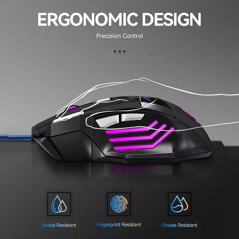 1 pc apenas novo mouse para jogos usb hipervelocidade rgb retroiluminado ergonômico mouse para jogos 7d esports mouse com fio para laptop pc gamer