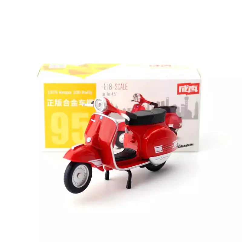 Motocicleta liga e plástico modelo brinquedo, Caipo GSX-R1000 YZF-R1 Vespa 200, 1:18