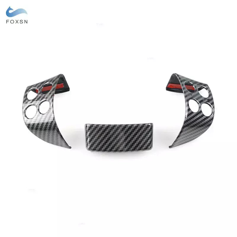 Para vw golf 5 mk5 passat b6 jetta mk5 tiguan abs textura de fibra carbono interior painel volante capa guarnição acessórios preto
