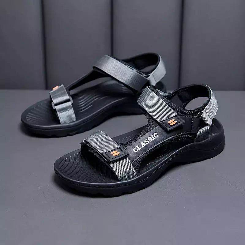 Sandálias de praia antiderrapantes respiráveis masculinas resistentes ao desgaste, sandálias para dirigir, sandálias esportivas e de lazer, roupa exterior de verão