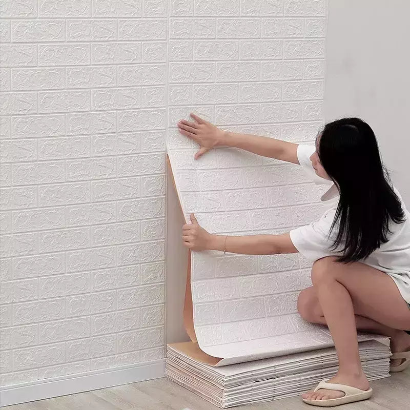 3D tijolo imitação impermeável auto-adesivo adesivo de parede, Home Decor, papel de parede DIY, sala, TV Backdrop, quarto, 1 m, 5 m, 10m