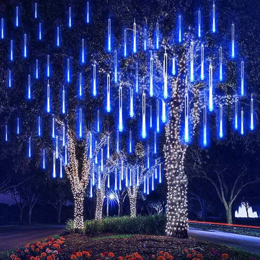 LED Meteor Shower Rain Lights Fairy String Light Impermeável Queda de chuva Festa de Natal Decoração de pátio 30cm