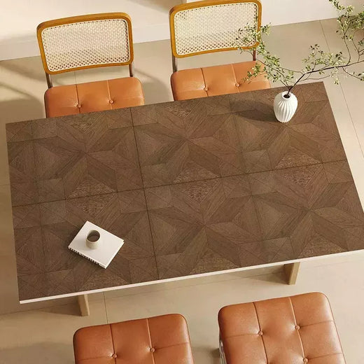 Tapete De Mesa Geométrica Grão De Madeira, Tapetes Decorativos De Luxo Leve, Anti Óleo e Toalha De Mesa Anti Scalding, Cuidado Fácil, High End