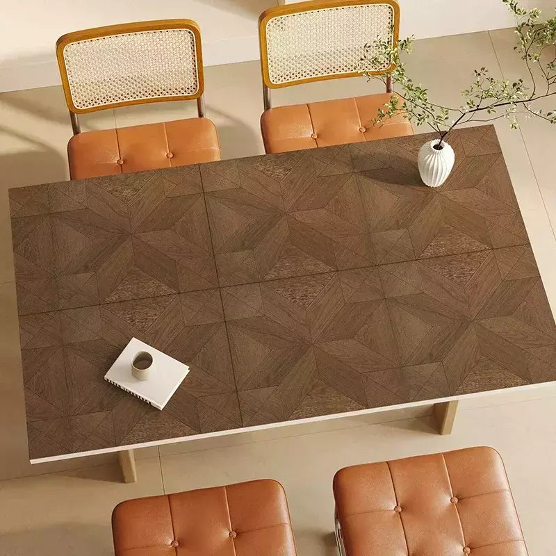 Tapete De Mesa Geométrica Grão De Madeira, Tapetes Decorativos De Luxo Leve, Anti Óleo e Toalha De Mesa Anti Scalding, Cuidado Fácil, High End