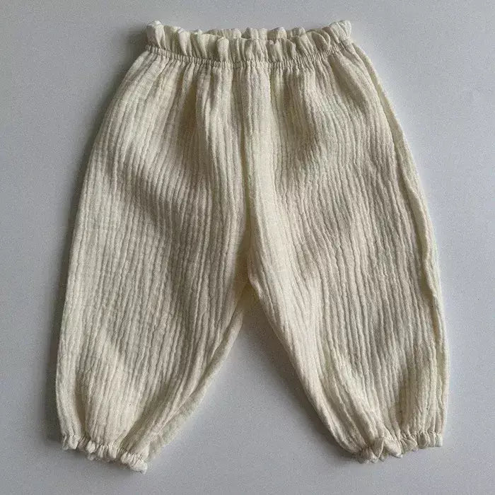 Calças de bebê de algodão orgânico recém-nascidos outono primavera verão inverno bonito impressão macia musselina roupas calças pantalons capris