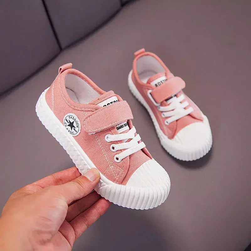 Sapatos de lona infantis sola macia confortável sapatos de biscoito meninos e meninas respirável antiderrapante lazer esportes sapatos de lona