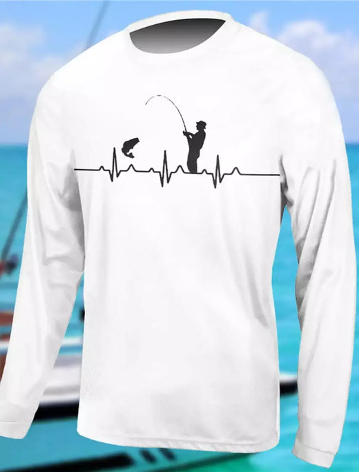 Camisa masculina de manga comprida proteção UV pesca, respirável secagem rápida, suor leve wicking tops, ao ar livre, primavera, verão