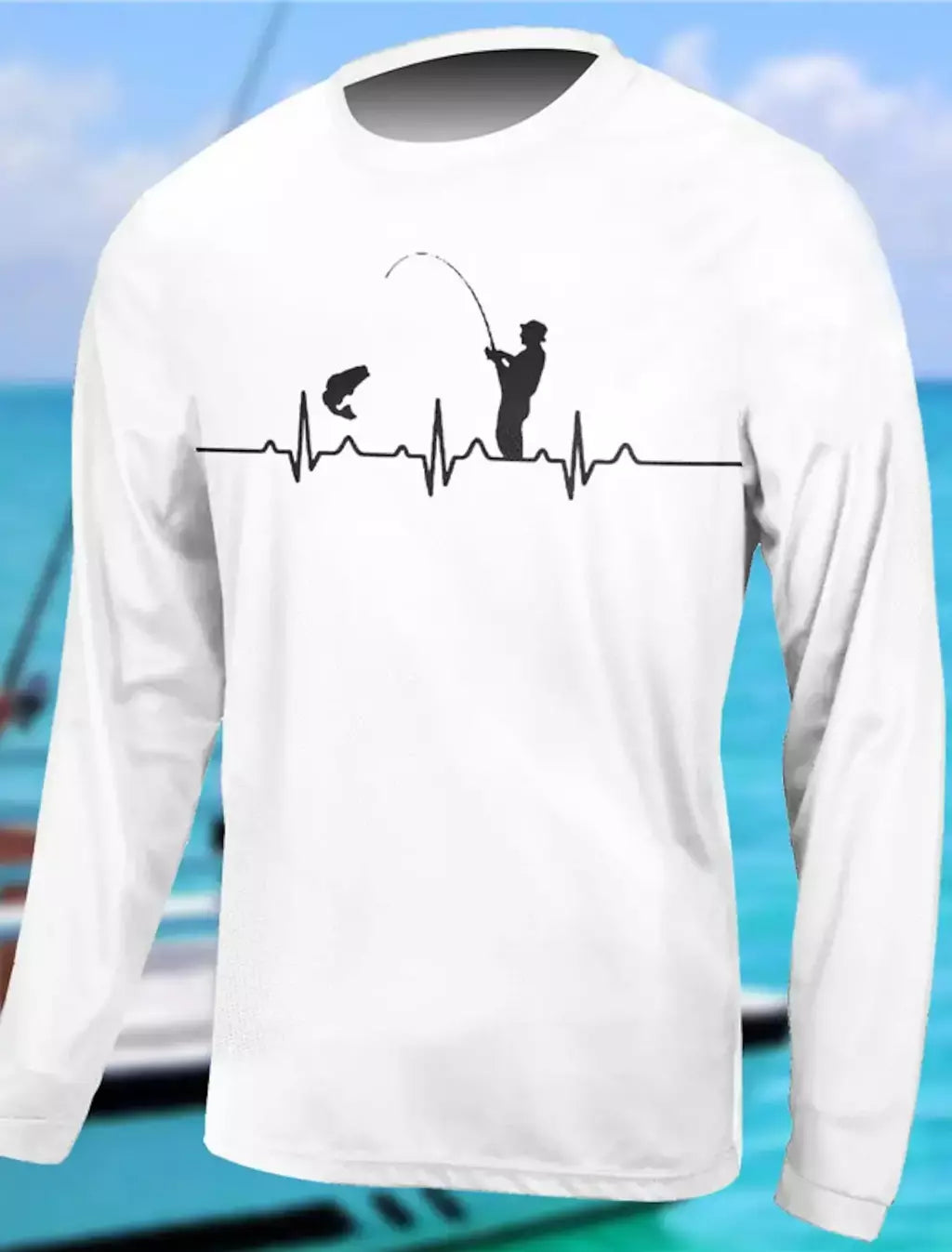 Camisa masculina de manga comprida proteção UV pesca, respirável secagem rápida, suor leve wicking tops, ao ar livre, primavera, verão