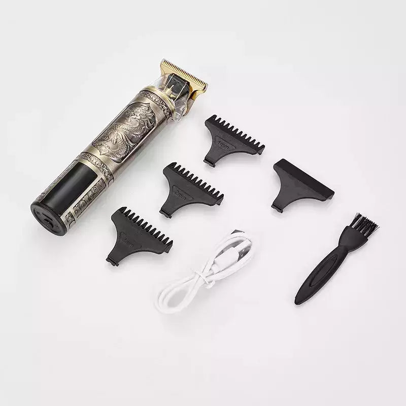 T9 Electric Hair Clipper com três velocidades de ajuste, tela grande, Power Display, Metal Shaver, Cabeleireiro, USB