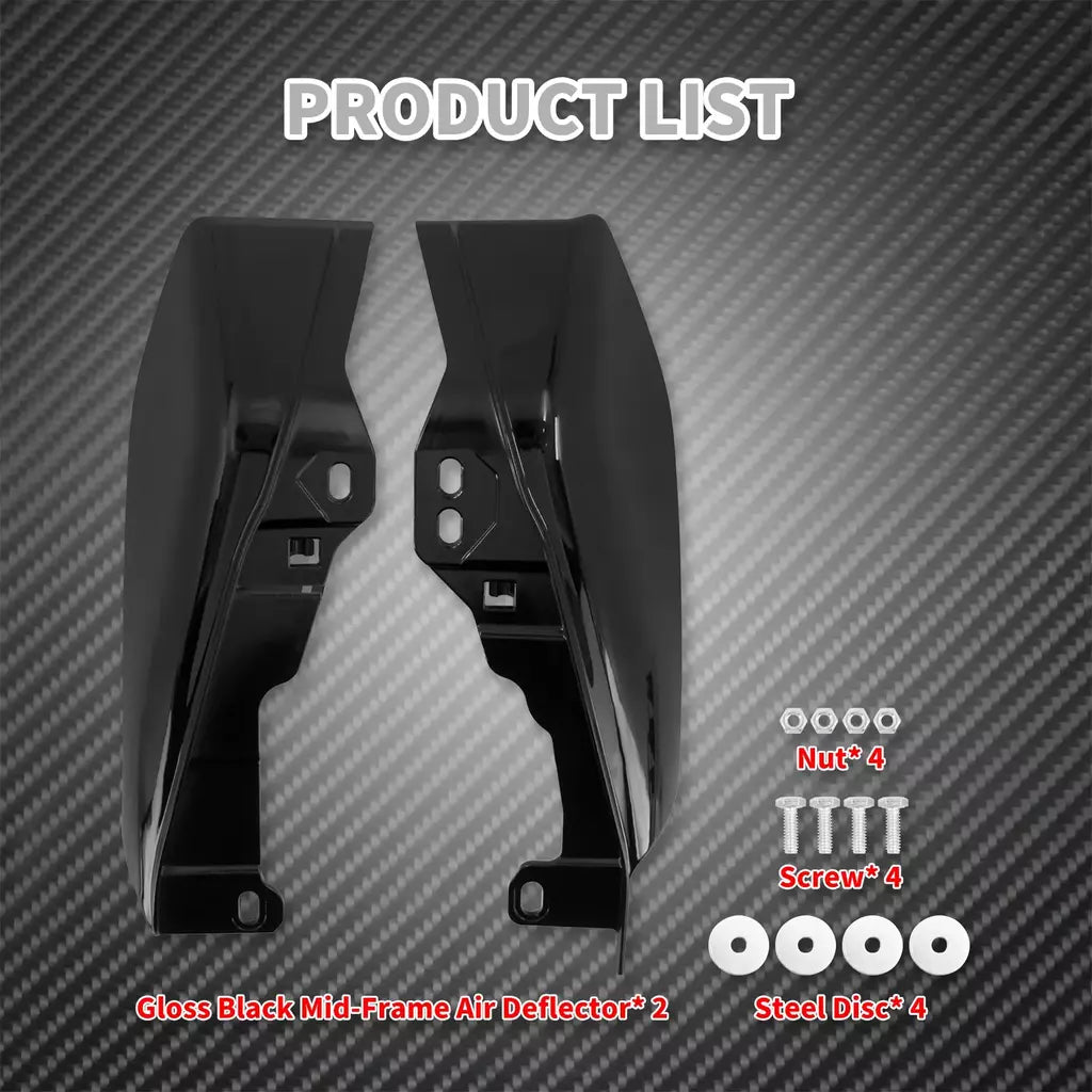 Motocicleta mid-frame defletor de ar escudo térmico guarnição capa para harley touring electra street glide road king fltrx 2001-23 24-up