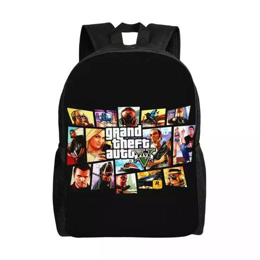 Jogo de aventura Grand Theft Auto Mochila de Viagem para Homens e Mulheres, Mochila Escolar para Laptop, Mochila Estudantil Universitária GTA