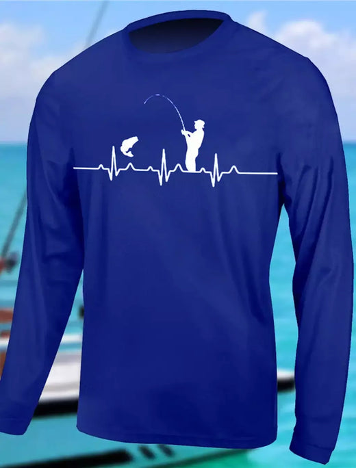 Camisa masculina de manga comprida proteção UV pesca, respirável secagem rápida, suor leve wicking tops, ao ar livre, primavera, verão