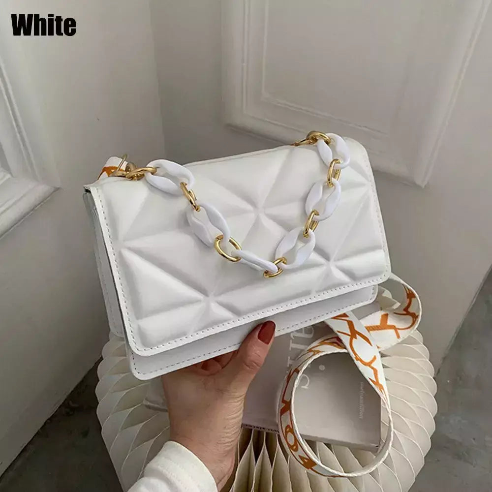 Bolsa de ombro de couro PU feminina, embreagem cruzada casual, bolsas de aba, grande capacidade, moda feminina