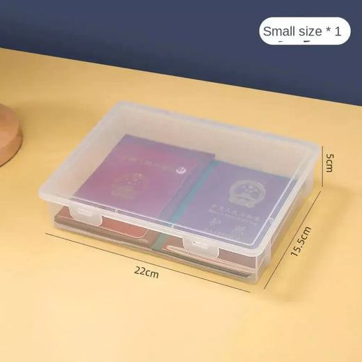 Organizador de documentos de plástico organizado caixa de armazenamento de formato quadrado transparente caixa de organização A4
