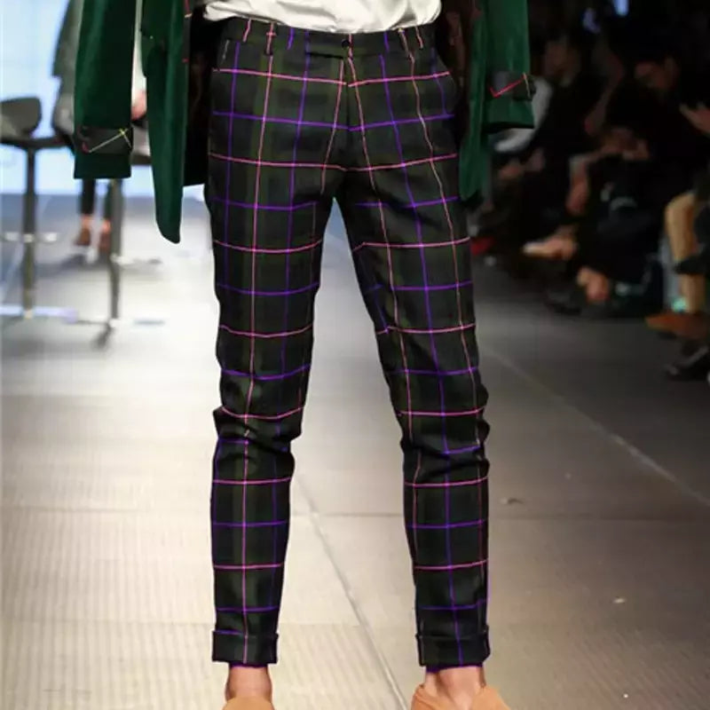 Calça de verão longa moda masculina, mini calça casual, simples e reta para negócios