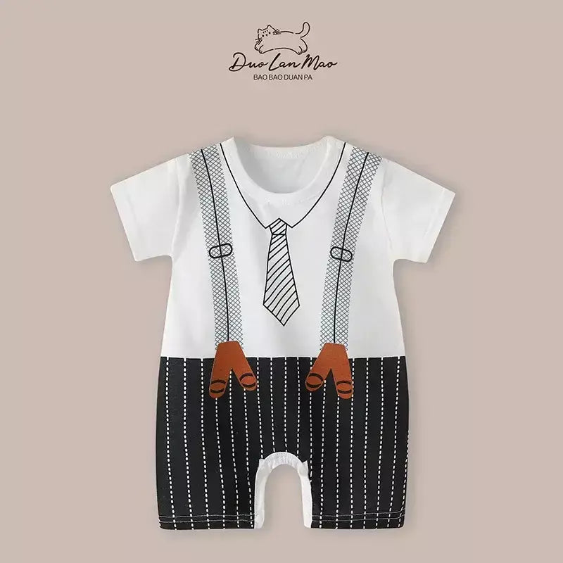 0-2 anos bebê meninos verão fino dos desenhos animados macacão do bebê meninas manga curta bodysuit recém-nascidos macacão novo traje
