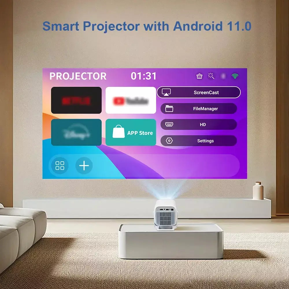 Thundeal foco automático pg370 full hd 4k projetor para filme wifi android projetor smart tv home theater mini projetor de vídeo portátil