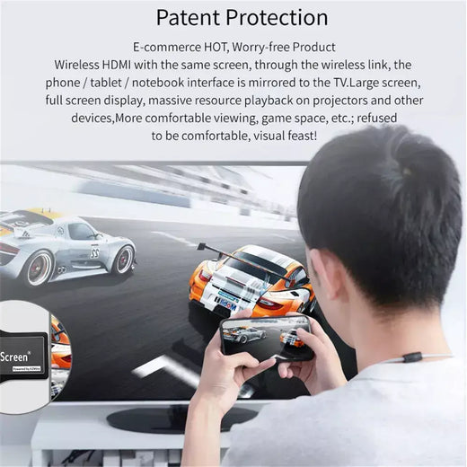 Transmissor de áudio e vídeo compatível com hdmi, espelhamento de tela, sem fio, 1080p, wi-fi, adaptador dongle para telefone, pc, tv, projetor