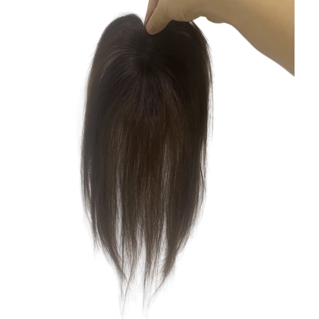 Nenhum clipes de cabelo humano franja francesa gancho e laço pasta mágica toppers para mulheres fácil de usar adesivos de costura remendos de cabelo extensão