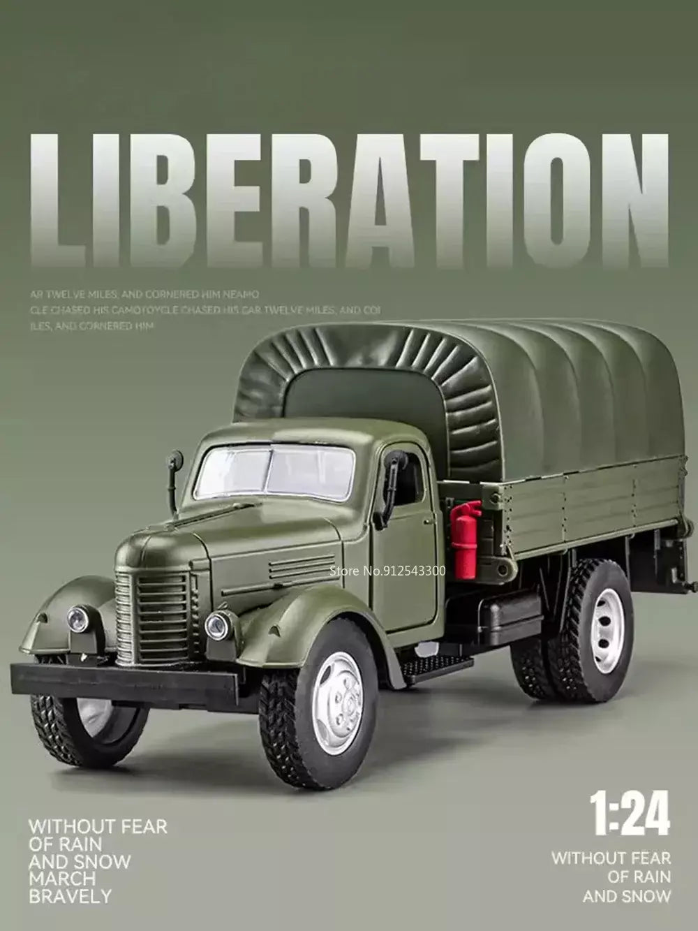 1:24 ca10 caminhão vintage modelo de carro blindado brinquedo liga diecast militar transportadora veículos modelos som luz crianças presentes