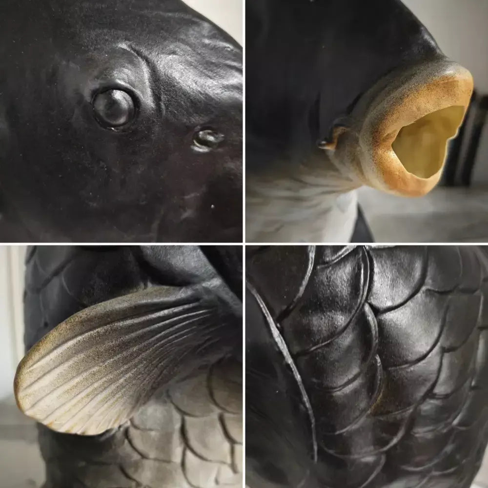 Máscara de cabeça de peixe engraçado animal máscara de carpa preta para festa de aniversário de halloween animal cosplay cabeça capa brincadeira prop peixe máscaras de látex