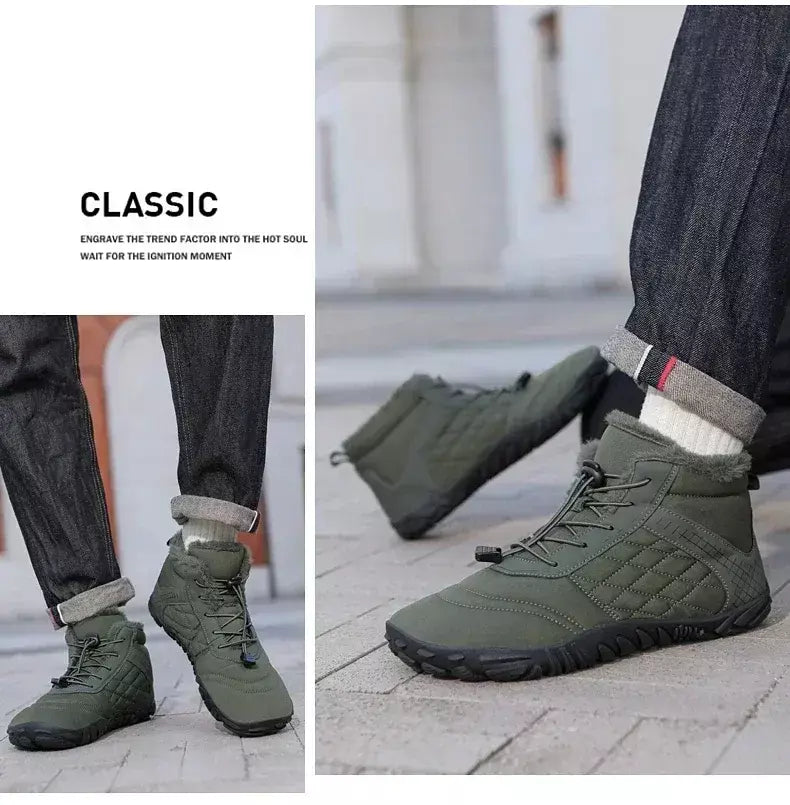 2024 novas botas de inverno para homens neve descalço mulheres ao ar livre antiderrapante pele quente tênis casuais plus size botas de tornozelo sapatos de caminhada