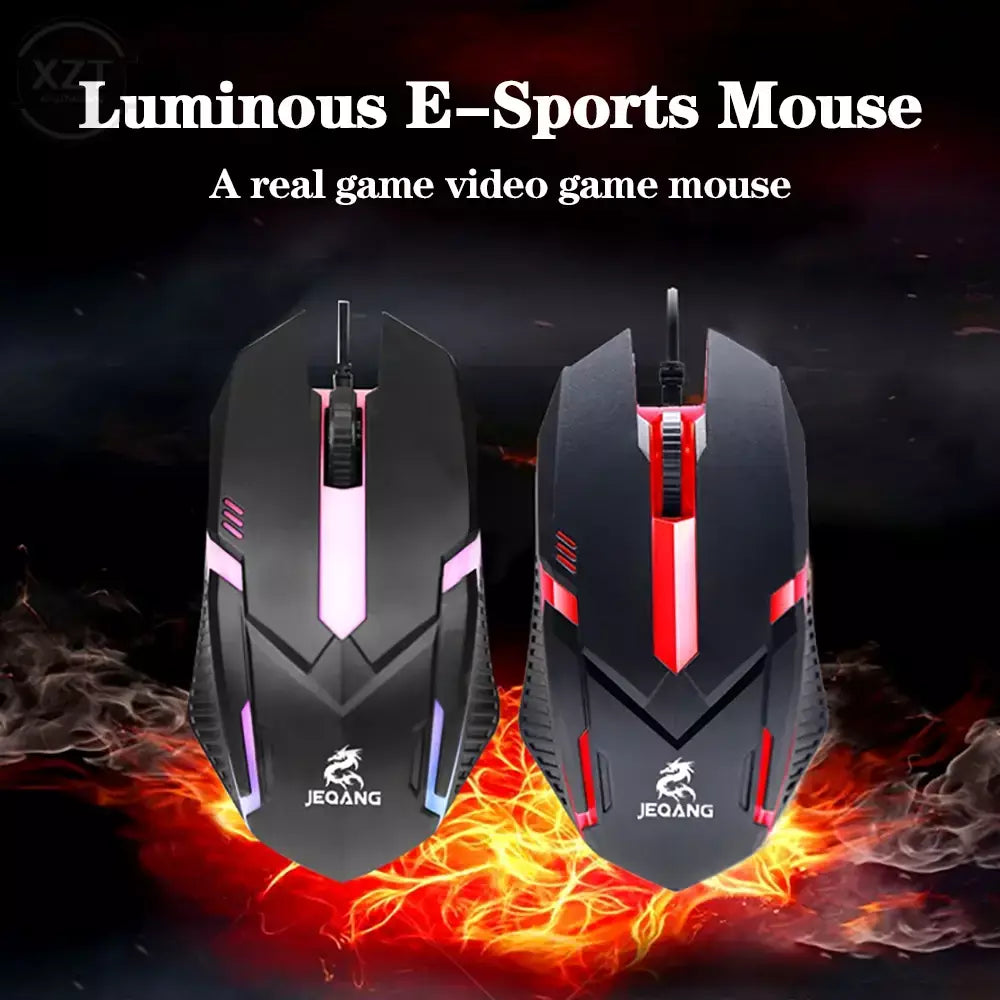 Usb com fio mini mouse para jogos 1000 dpi óptico 3 botões rgb usb com fio mouse para pc desktop computador portátil gamer