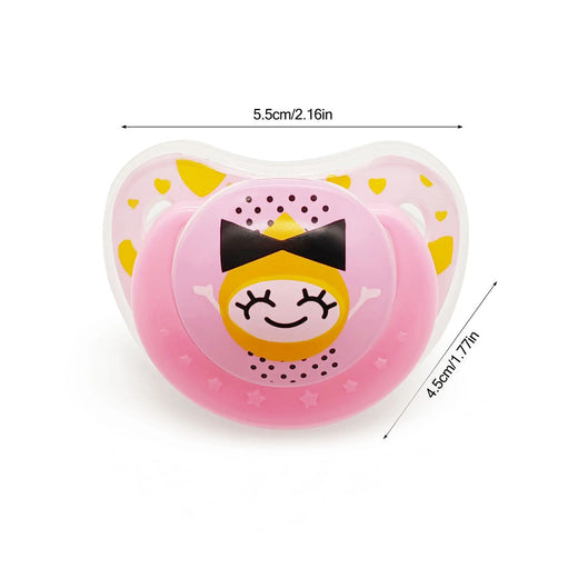 Chupeta Impresso dos desenhos animados com capa protetora contra poeira, silicone macio, dê uma mãe como senso de segurança para bebês, bonito, 0 a 3 anos de idade