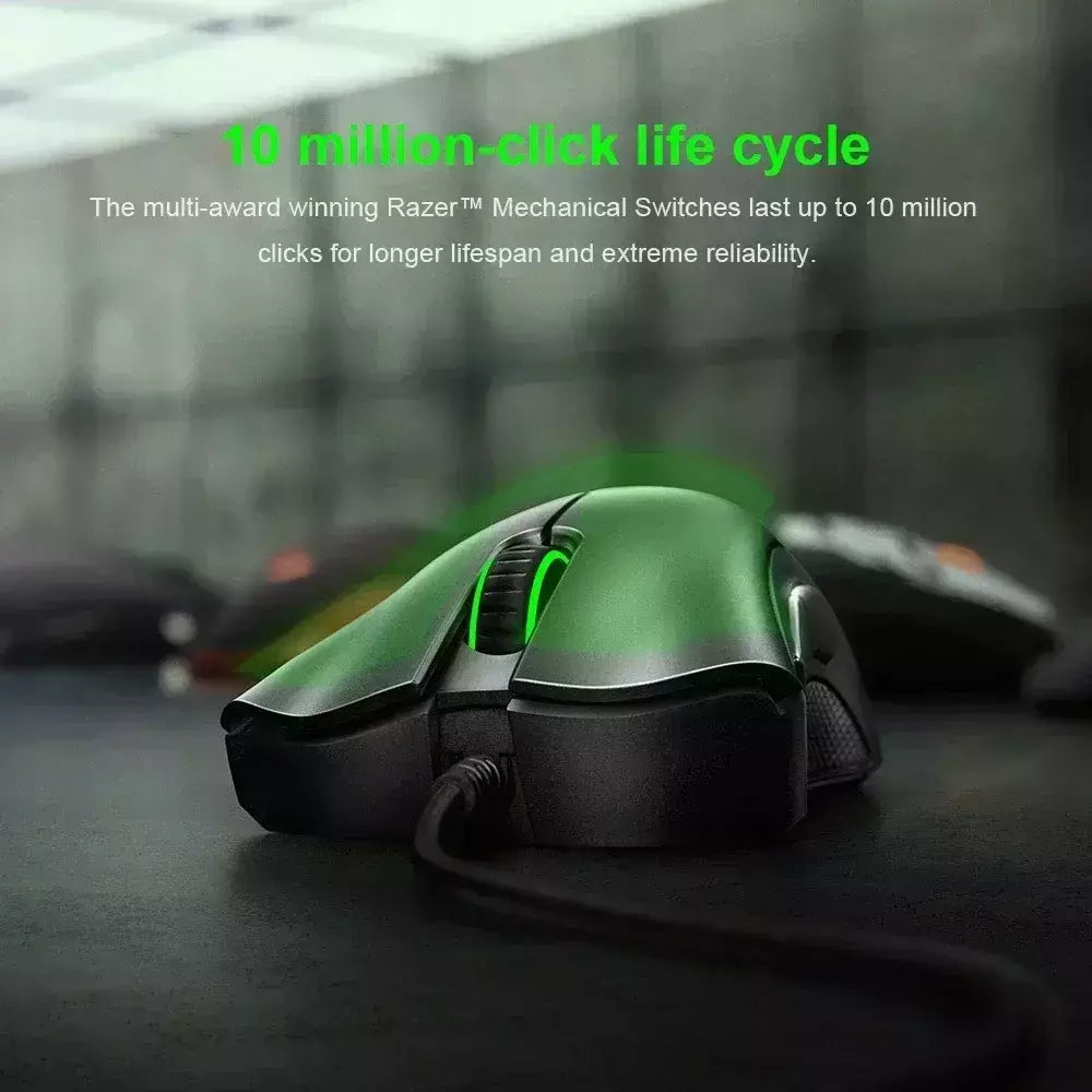 Razer-DeathAdder Essential Wired Gaming Mouse, 6400DPI, Sensor Óptico, 5 Botões Independentemente, Laptop, PC, Gamer, Original